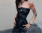 Cool PU Leather Maxi Slit Skirt