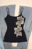 Lily Beaded Embroidery Print Cami