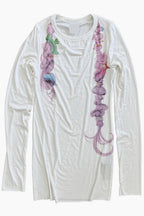 Vintage Dreamy Braided Hair Print Long Sleeve T-shirt
