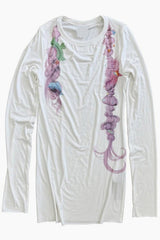Vintage Dreamy Braided Hair Print Long Sleeve T-shirt
