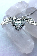 Romantic Luminous Wing Heart Necklace