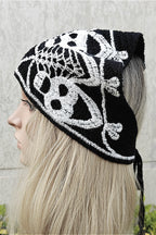 Skull Crochet Knit Headscarf Hat