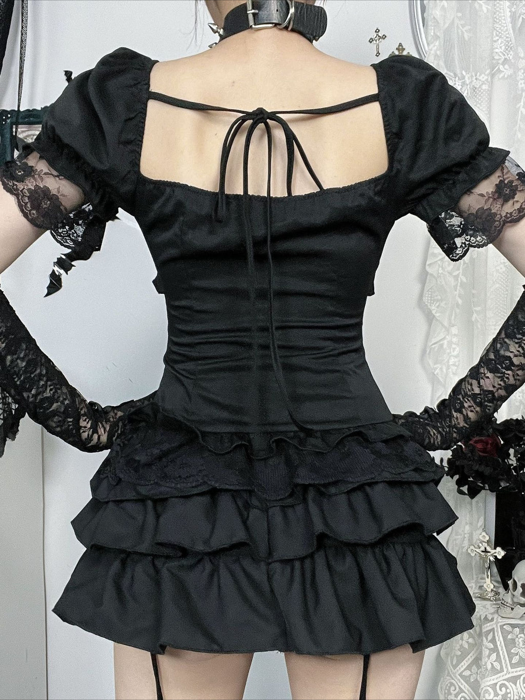 Gothic Subculture Lace-Up T-Shirt