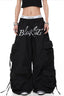 Embroidered Drawstring Cargo Pants