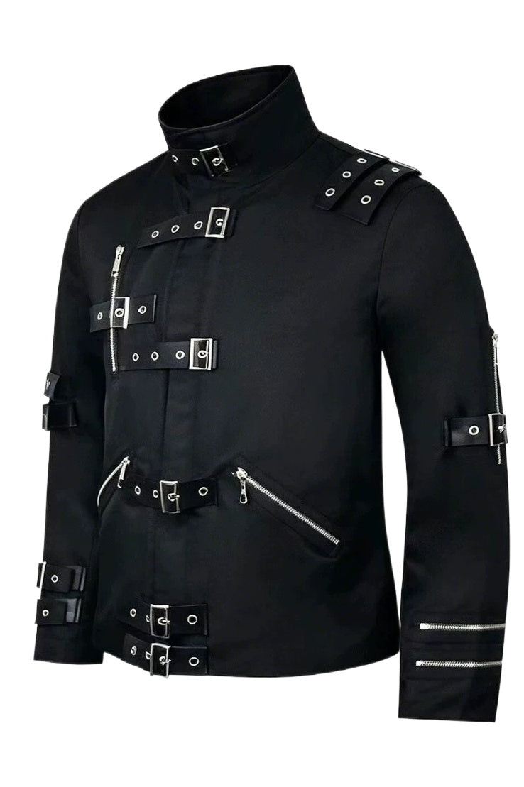 Buckle Strap Zip Detail Jackets