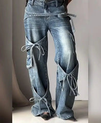 Lace-up Gothic Denim Pant