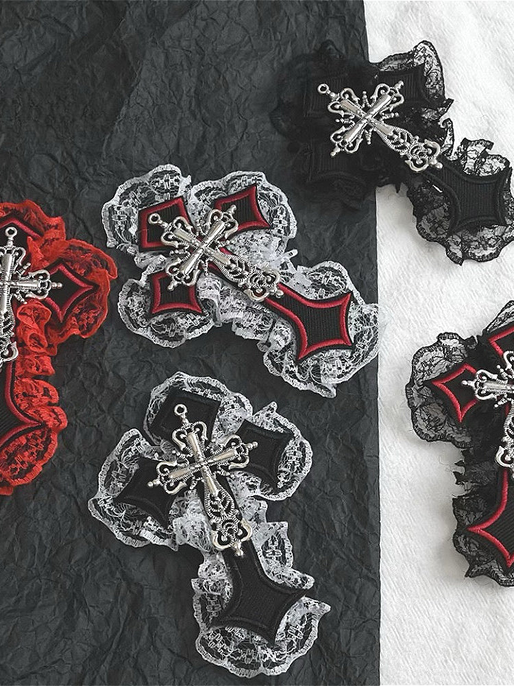 Lace Trim Cross Hair Accs Main image