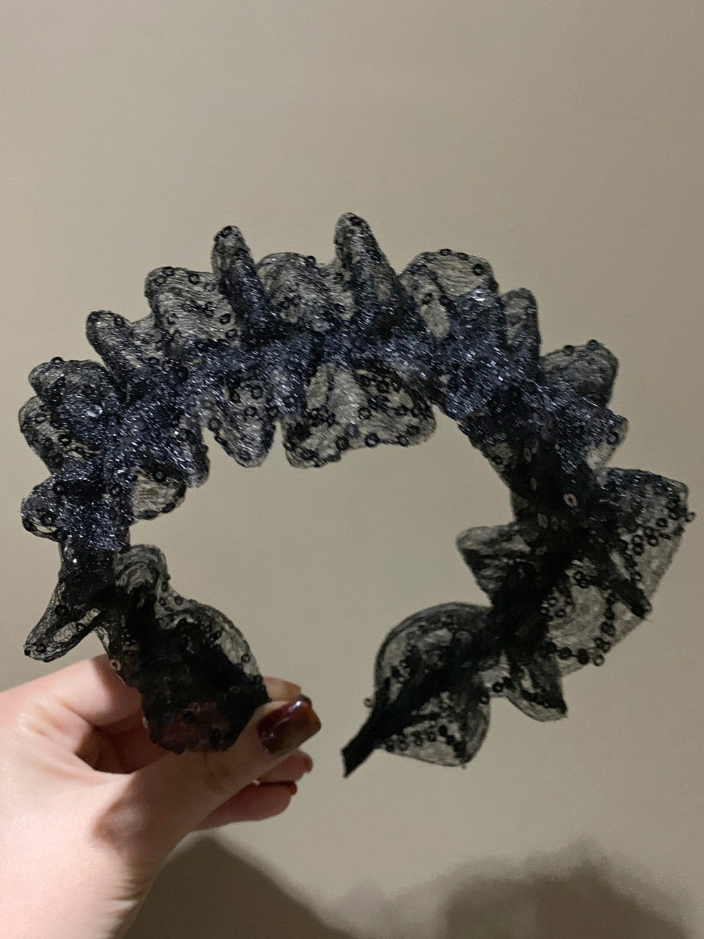 Gothic Wide Lace Sapphire Hair Accs