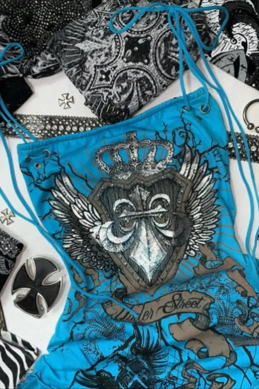Slim Punk Printed Cami Mini Dress