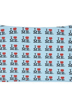 Blue I Love Me Print Mini Skirt