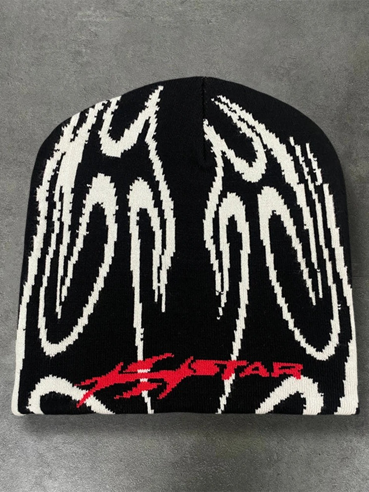 Striped Jacquard Warm Hip-Hop Pullover Hat Secondary image