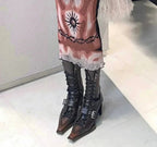 Retro Motorcycle Chunky Heel Punk Gothic Boot