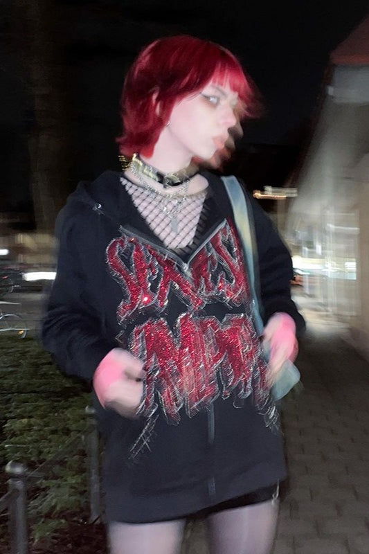 Sexy Vampire Rhinestone Hoodie Main image