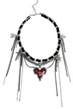 Heart Cross Chain Fringe Necklaces