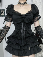 Gothic Subculture Lace-Up T-Shirt