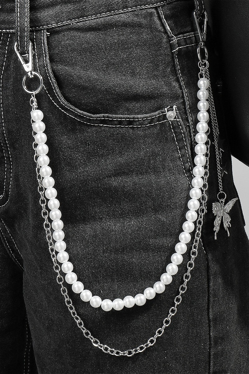 Layered Beaded Y2K Waist Chain Secondary image