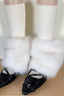 Ribbed Faux Fur Leg Warmer Socks