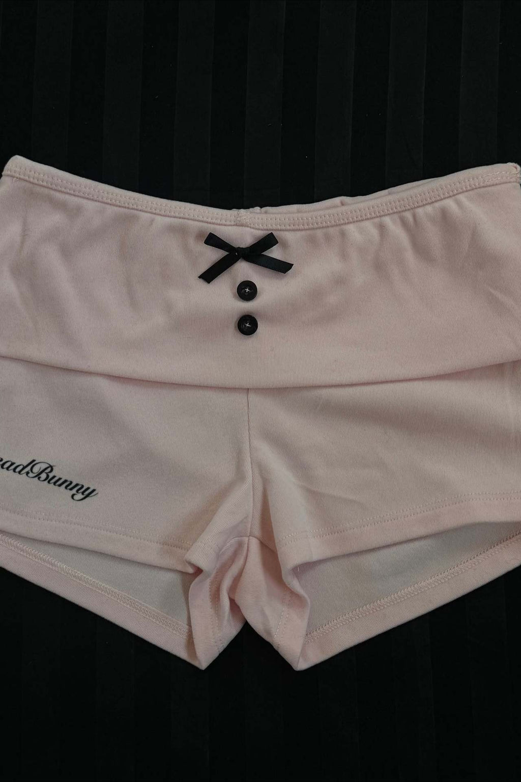 Foldover Waist Graphic Print Hot Pants
