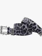 Leopard Print Studded Punk Belt
