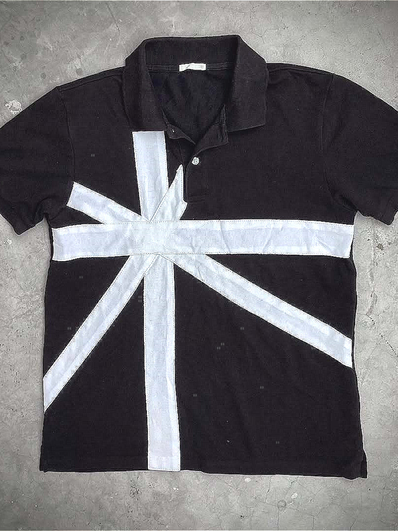 Street Collar Striped Patchwork T-shirt Main image