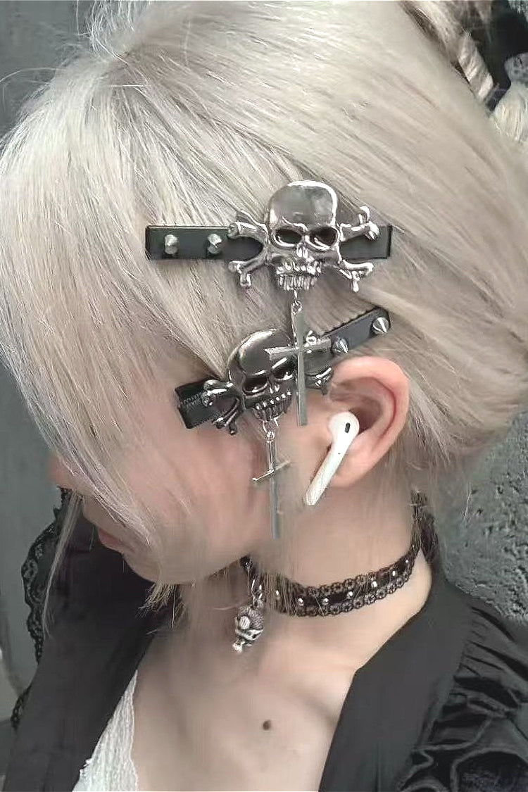 Y2K Harajuku Punk Metal Skull Hair Accs Main image