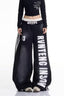Letter Stripe Curved-Leg Sweatpants
