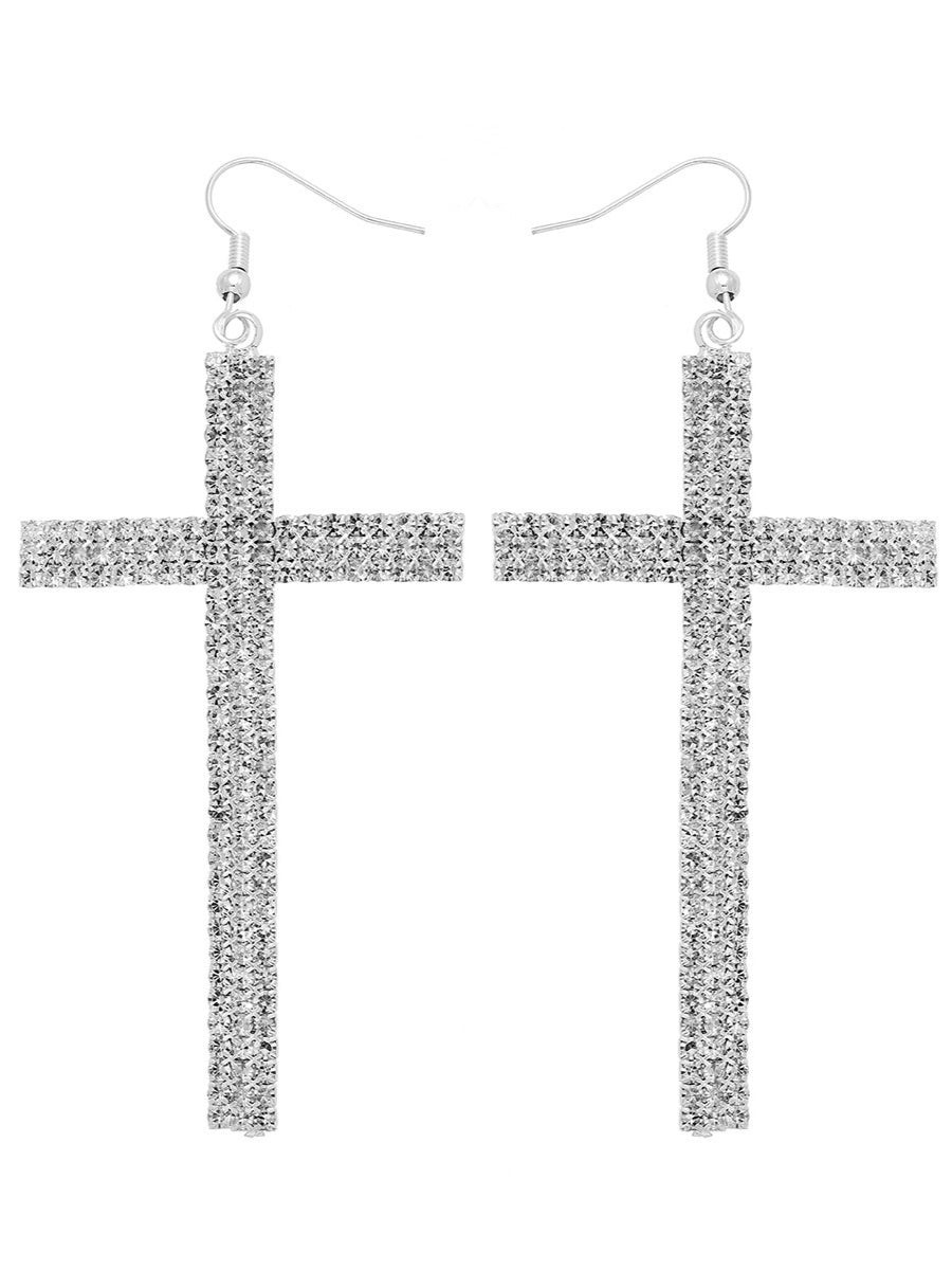 Gothic Exaggerated Full Diamond Earrings