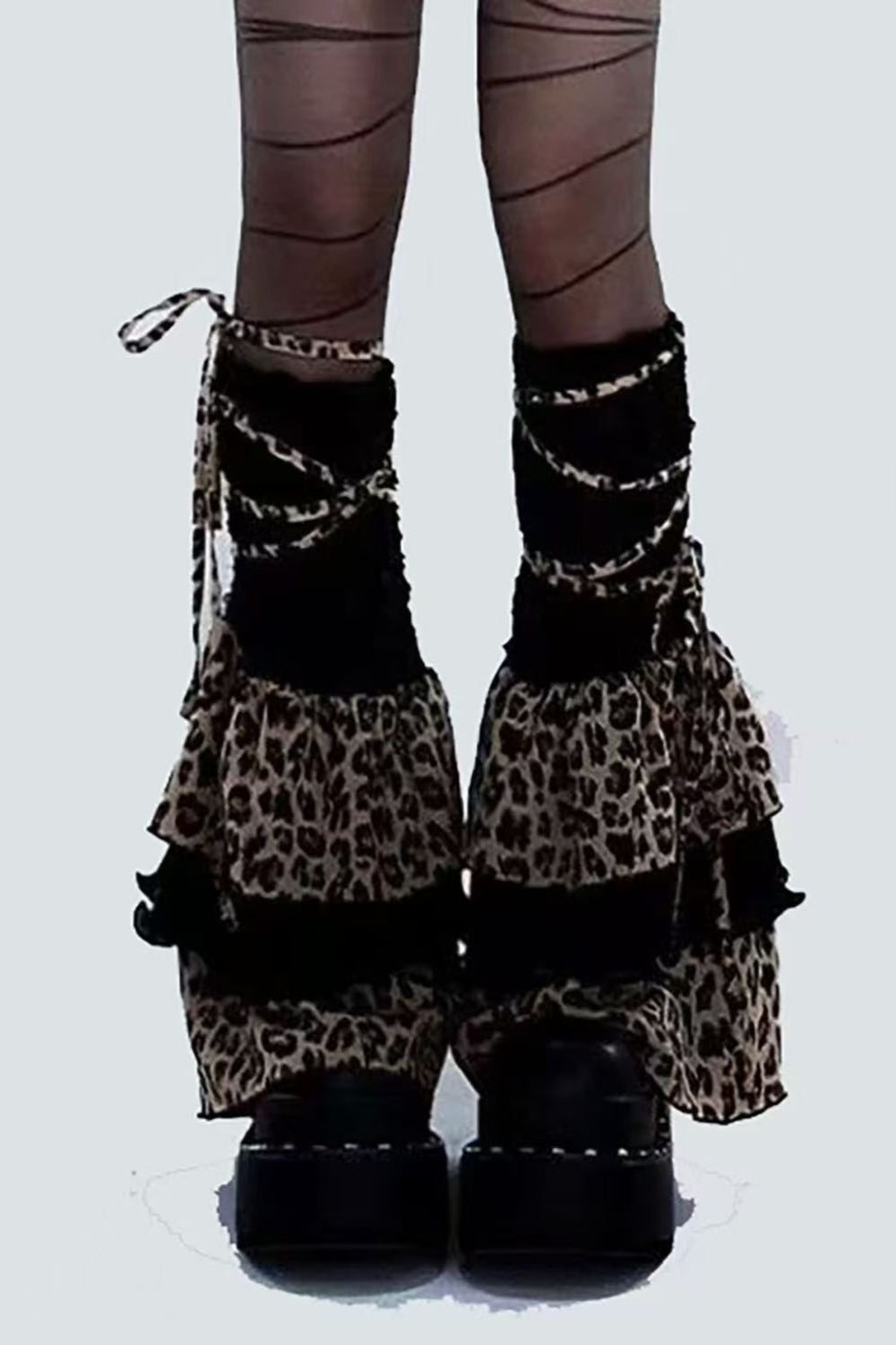 Leopard Ruffle Leg Warmer Socks Secondary image