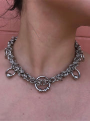 Heavy-duty Subculture Ring Tassel Necklace