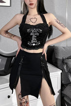 Twin Zip Strap Mini Skirts