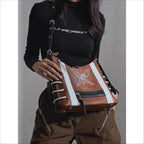 Vintage Harajuku Gothic High Street Butterfly Punk One Shoulder Motor Crossbody Bag Halloween
