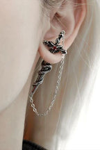 Snake Cross Chain Drop Earrings