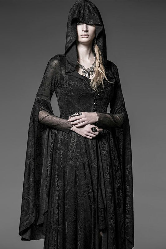 Gothic Hooded Slim Bodycon Midi Dress Main image