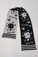 Soft Cute Punk Harajuku Reversible Knit Warm Scarf