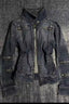 Washed Zip Detail Fitted Denim Jacket
