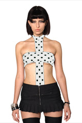 Punk Polka Dot Print Halter Cami Top