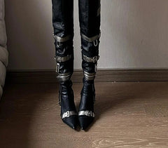 Motorcycle Stiletto High Heel Over Knee Fashion Boot