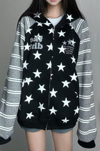 Star Body Stripe Sleeve Hoodies