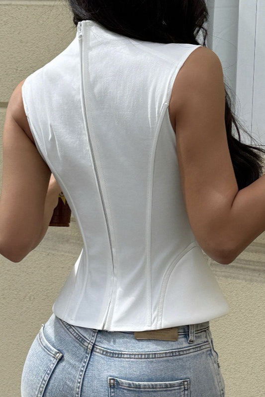 High Neck Cutout Lace Corsets