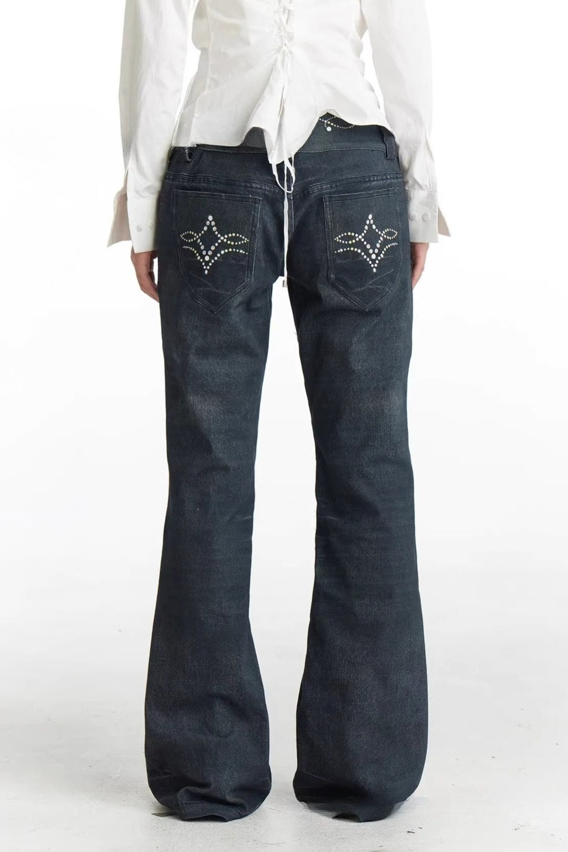 Y2K Gem Totem Print Denim Pants