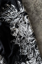 Ornate Snake Print Wide Leg Pants
