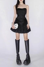 Floral Print Lace Backless Slim High Waist Mini Dress