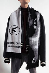 Y2K Aphex Twin Hip-Hop Knit Scarf