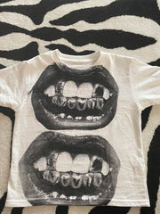 Gothic Lip Print Crop Top