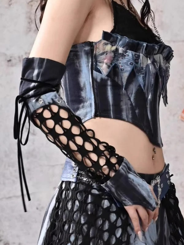 Punk Rock Splicing Oversleeve Gloves Secondary image