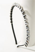 Silver Metal Rivet Pointed Headband Hair Accs