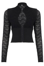 Lace Keyhole Cropped Front Cardigans