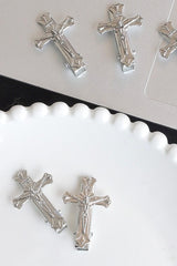 Punk Silver Vintage Cross Hair Accs