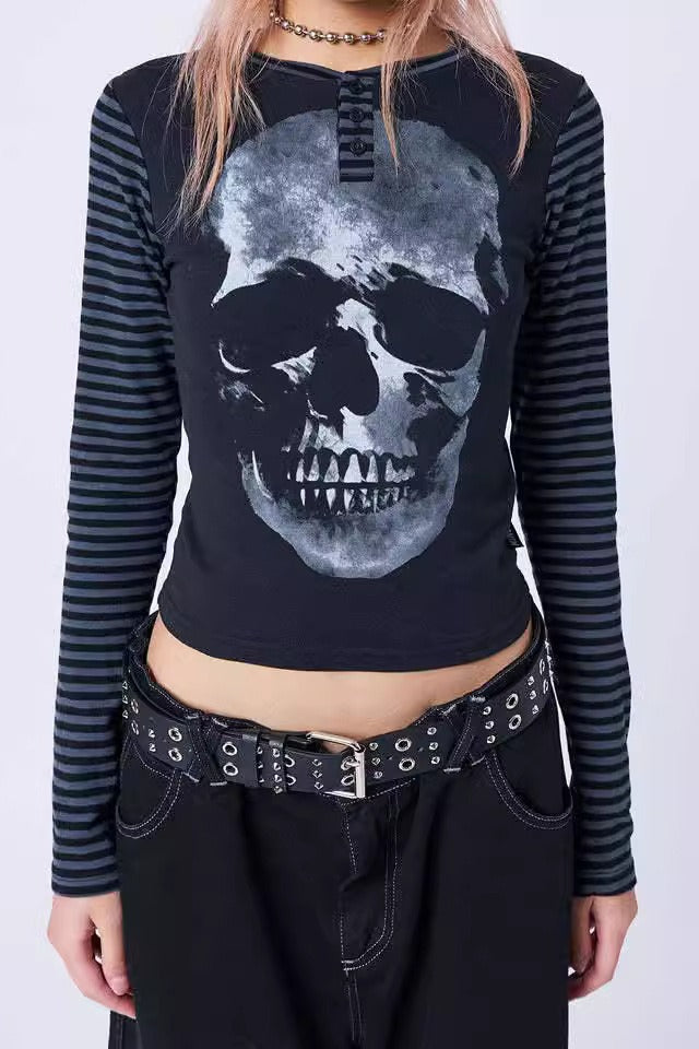 Abstract Skull Stripe T-Shirt Secondary image