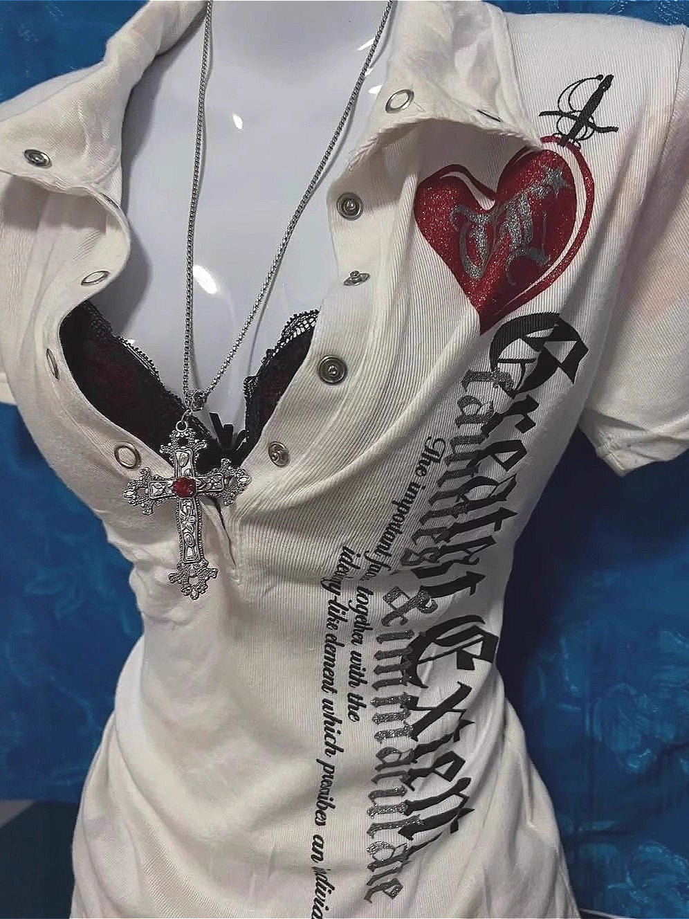 Retro Gothic Y2K Graphic T Shirt Secondary image